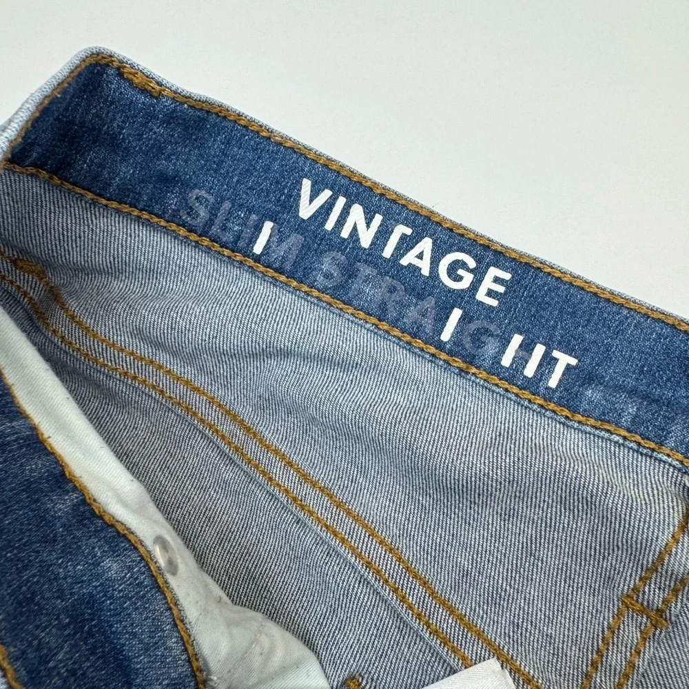 J Crew Jeans Womens 29P Blue Vintage Slim Straight Denim Classic Workwear